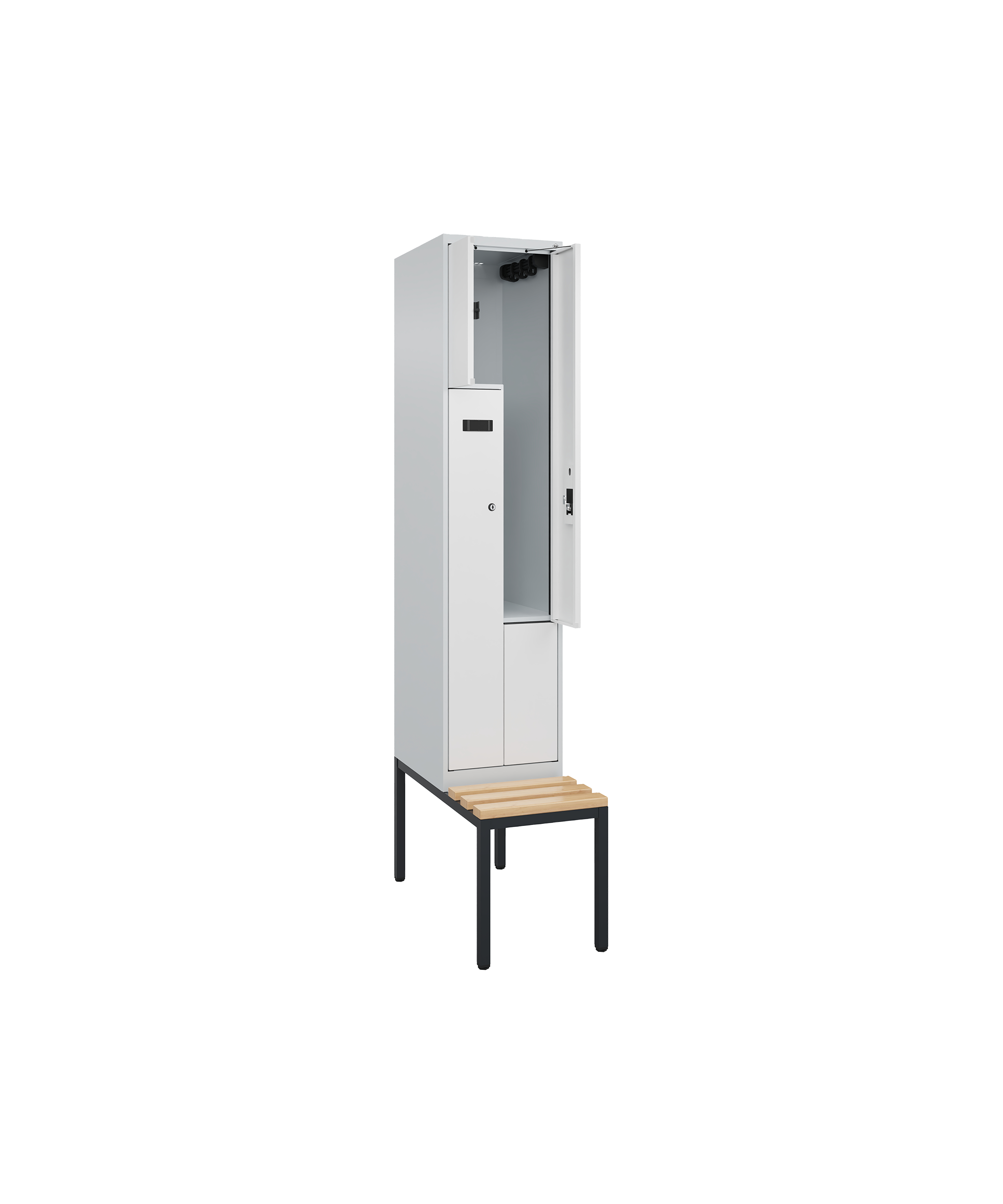 Kleiderspind 2 Personen - 2 Abteile mit Sitzbank